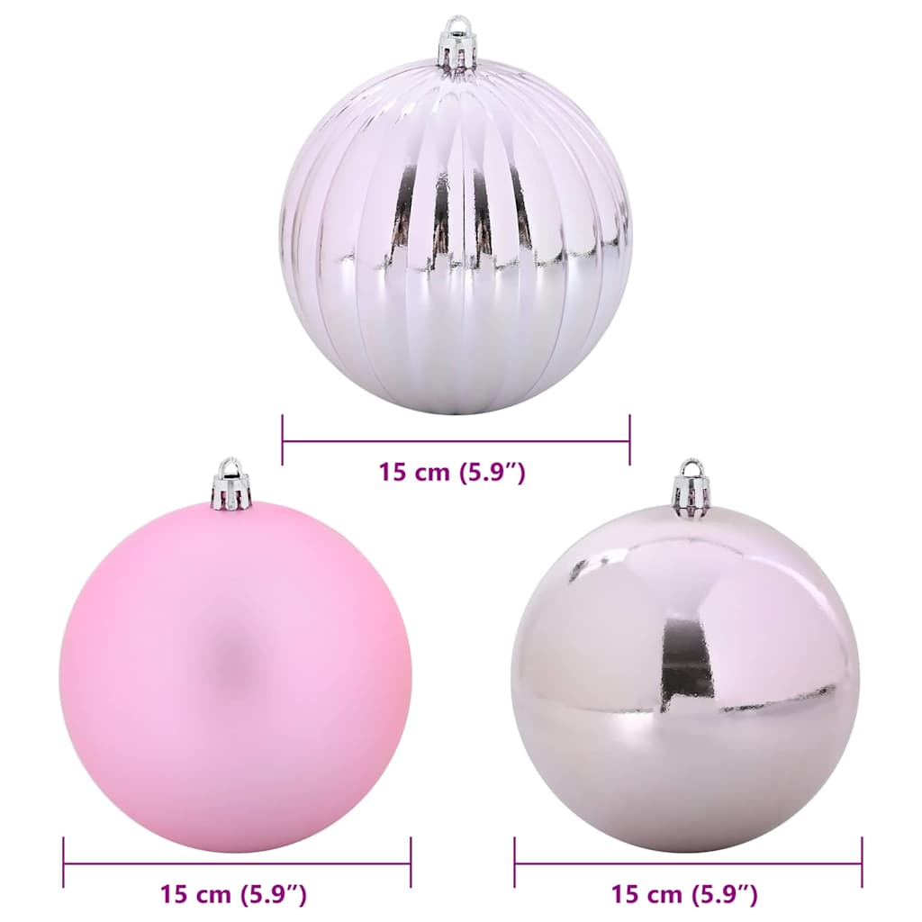 Weihnachtskugel-Set 9 pcs Rosa