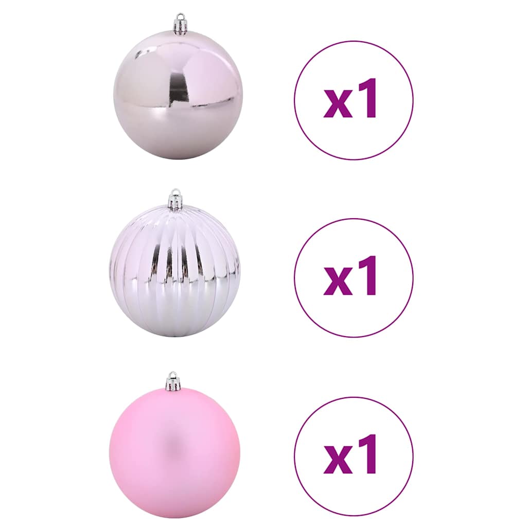 Weihnachtskugel-Set 3 pcs Rosa