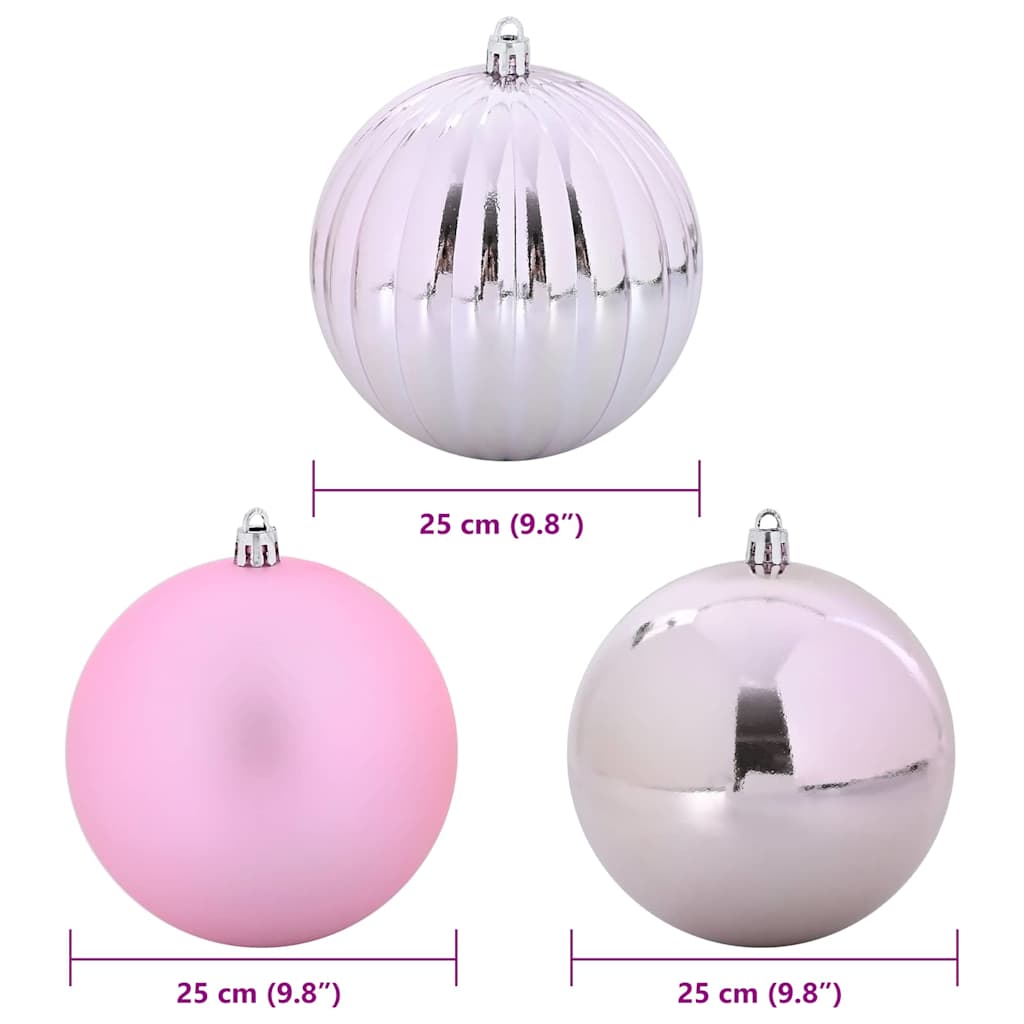 Weihnachtskugel-Set 3 pcs Rosa