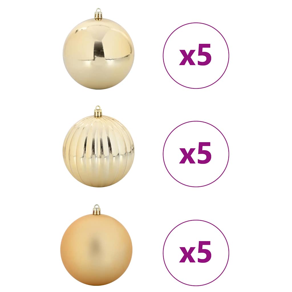 Weihnachtskugel-Set 15 pcs Gold