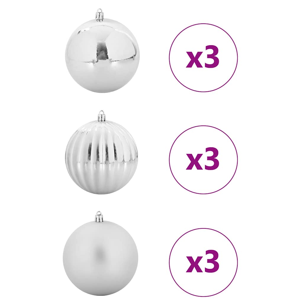 Weihnachtskugel-Set 9 pcs Silber