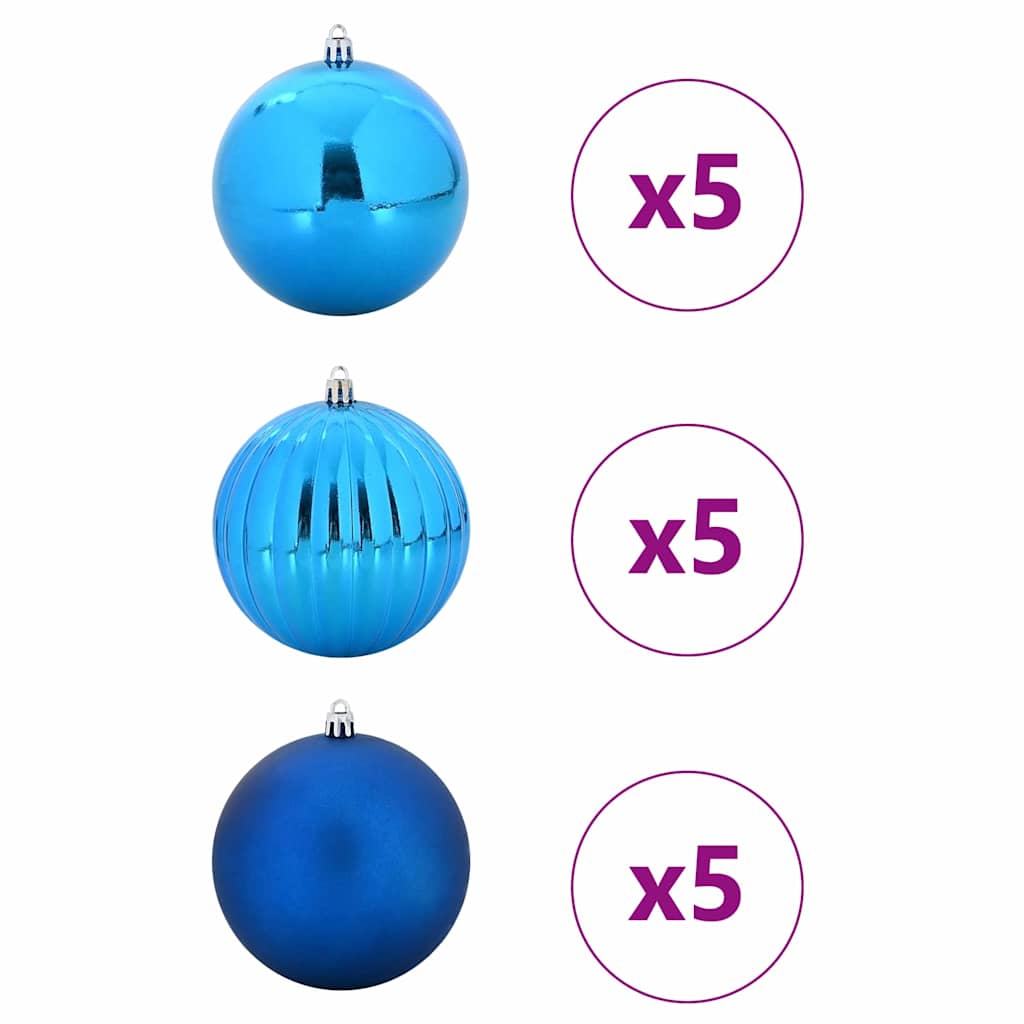 Weihnachtskugel-Set 15 pcs Blau