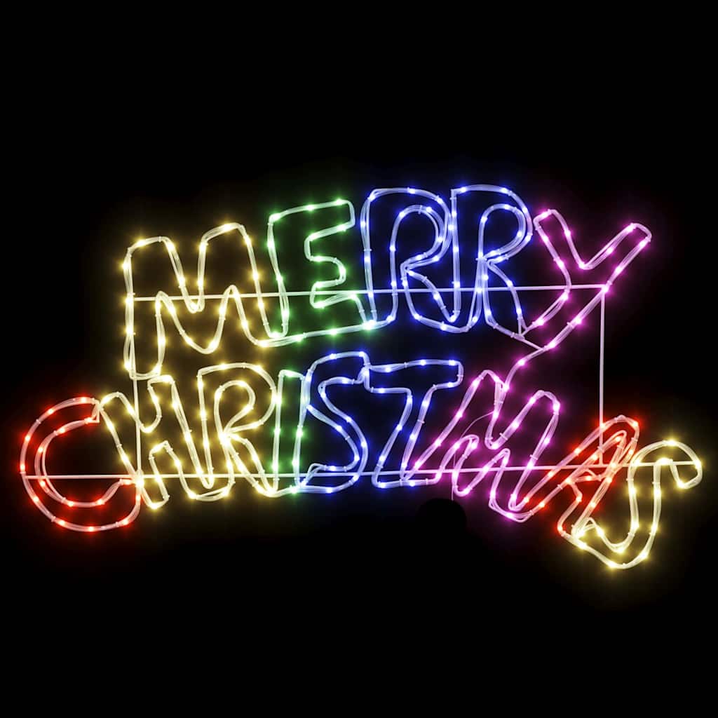 Weihnachtsschild mit 240 LEDs Mehrfarbig 100 x 50 cm PVC