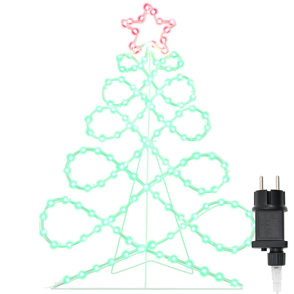 Lichterbaum in Weihnachtsbaumform Mehrfarbig 80 x 56 cm PVC