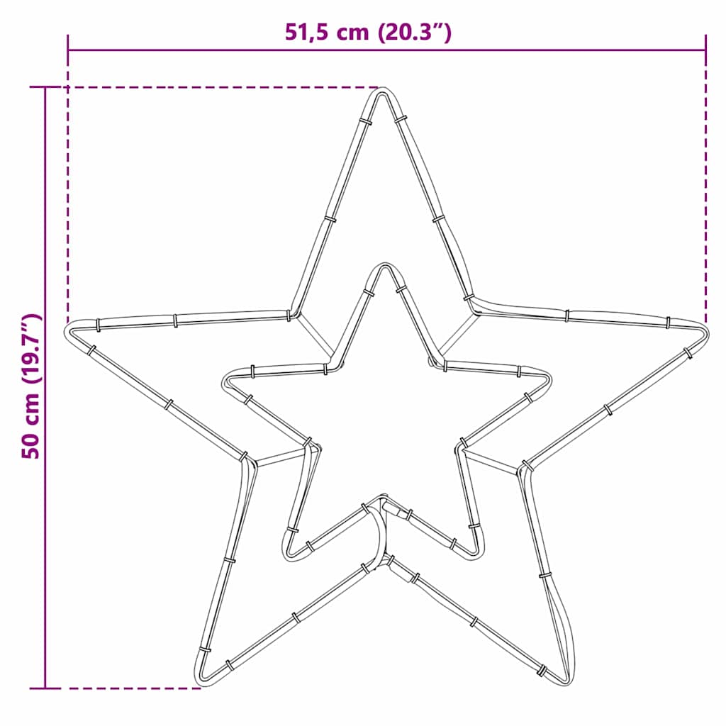Weihnachtsstern Kalter Weiß 51.5 x 50 x 0.65 cm Eisen