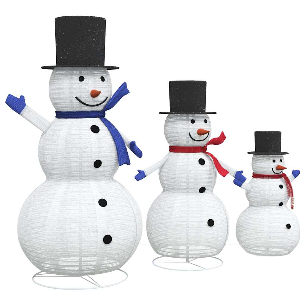 Weihnachts Schneemann Familie 3 pcs Warmes Weiß