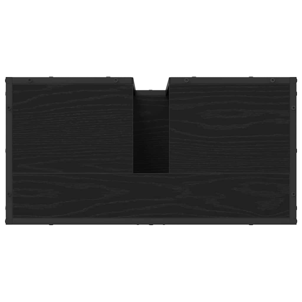 Badezimmermöbel-Set 4 pcs Schwarz Eichen-Optik Holzwerkstoff