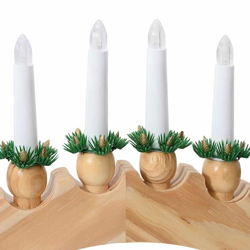 Weihnachtskerzenbogen mit 10 LED Kerzen Braun 47 x 5 x 29 cm