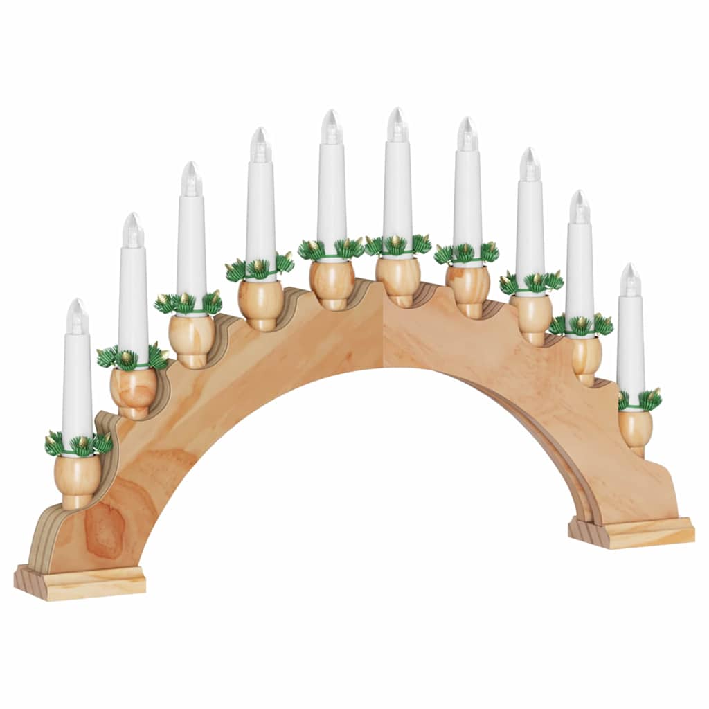 Weihnachtskerzenbogen mit 10 LED Kerzen Braun 47 x 5 x 29 cm
