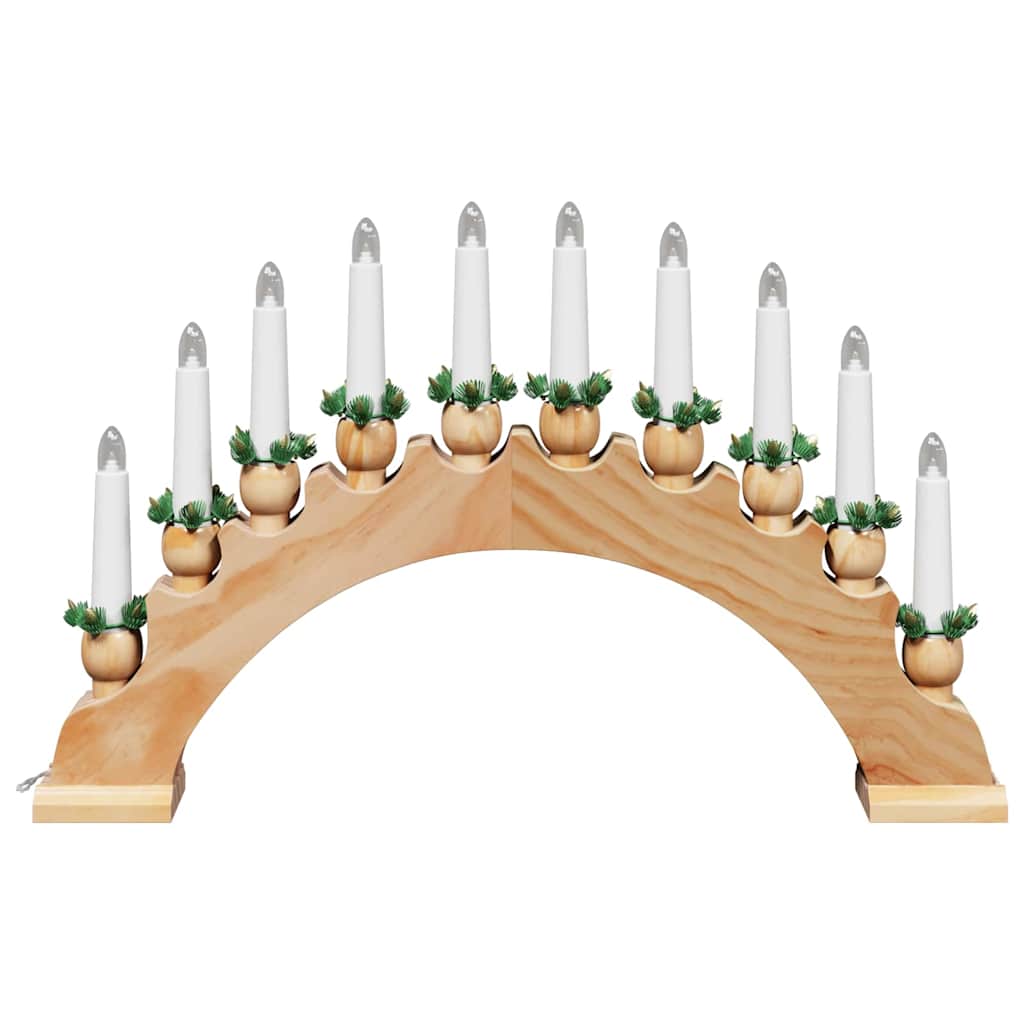 Weihnachtskerzenbogen mit 10 LED Kerzen Braun 47 x 5 x 29 cm