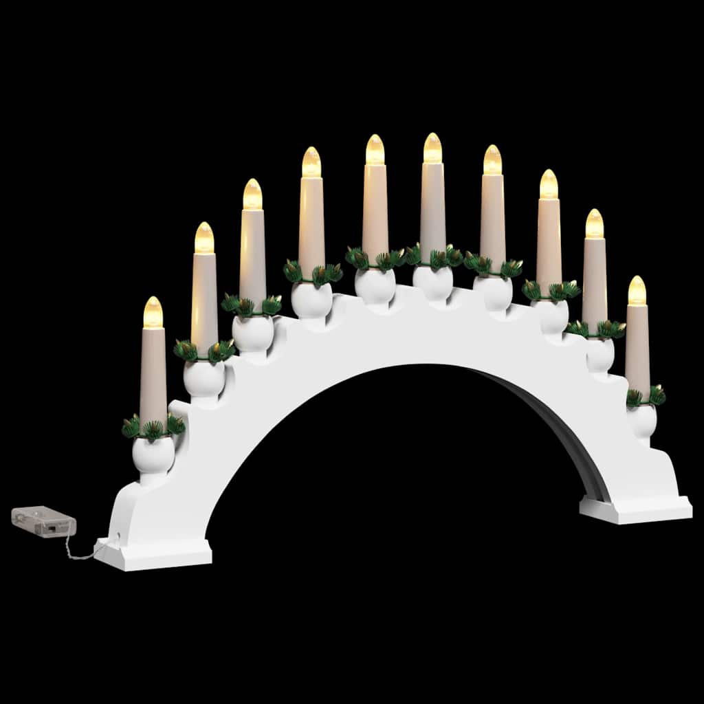 Weihnachtskerzenbogen mit 10 LED Kerzen Weiß 47 x 5 x 29 cm