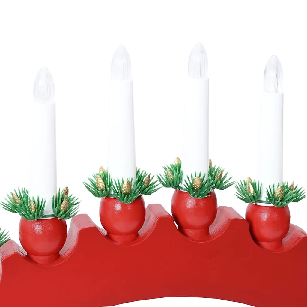 Weihnachtskerzenbogen mit 10 LED Kerzen Rot 47 x 5 x 29 cm