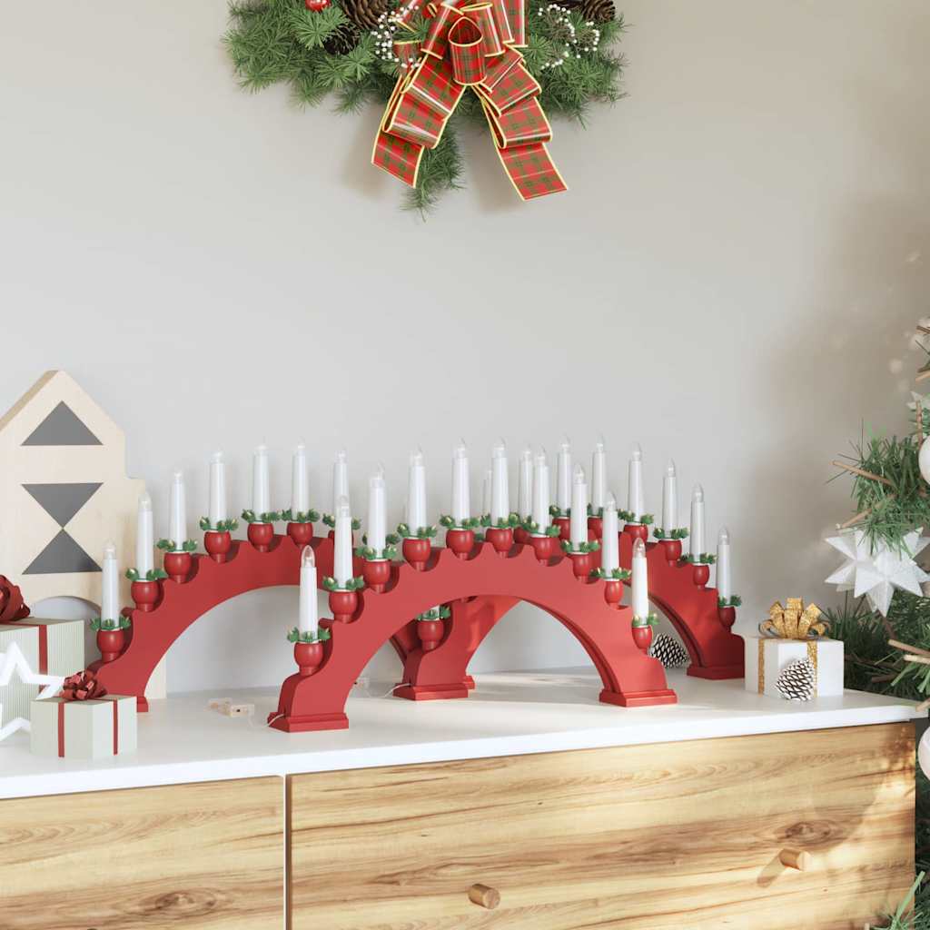Weihnachtskerzenbogen mit 10 LED Kerzen 3 pcs Rot