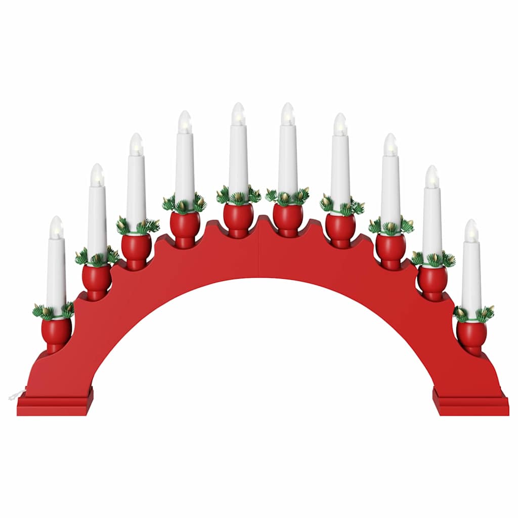 Weihnachtskerzenbogen mit 10 LED Kerzen 3 pcs Rot