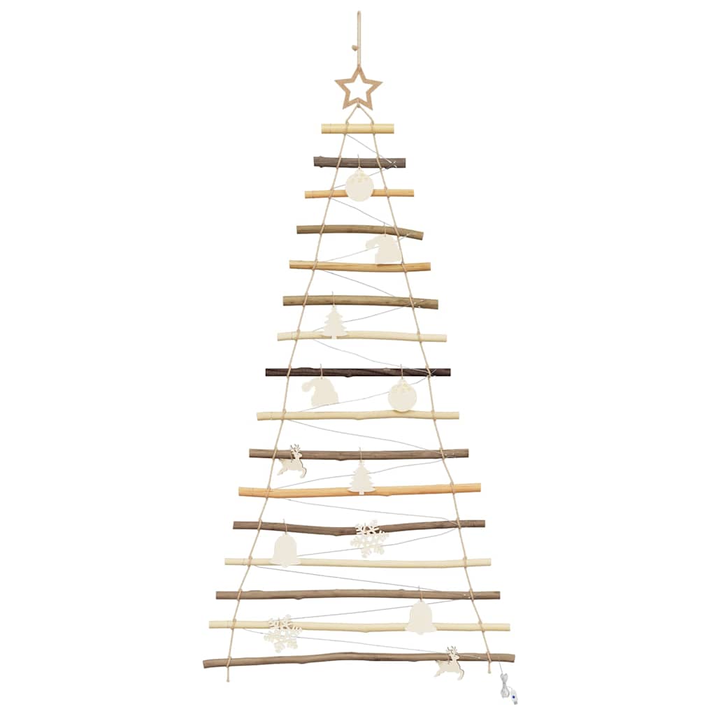 Weihnachtsbaum mit 50 LEDs Natur 120 cm Massives Eschenholz