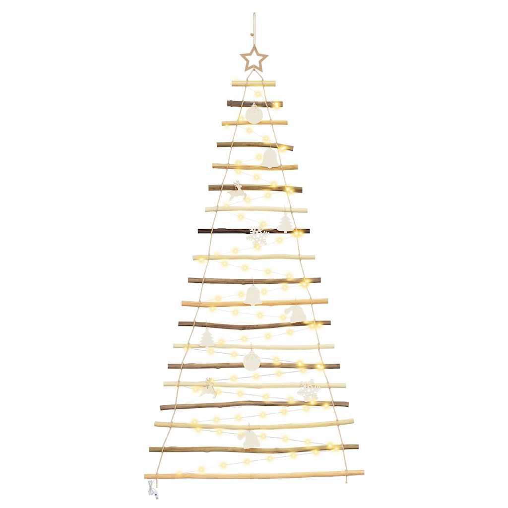 Weihnachtsbaum mit 100 LEDs Natur 180 cm Massives Eschenholz