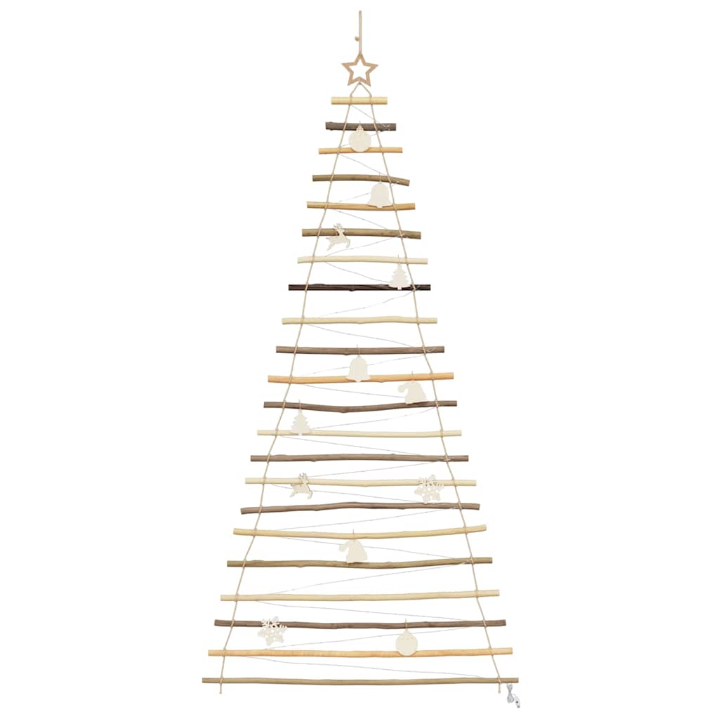 Weihnachtsbaum mit 130 LEDs Natur 210 cm Massives Eschenholz