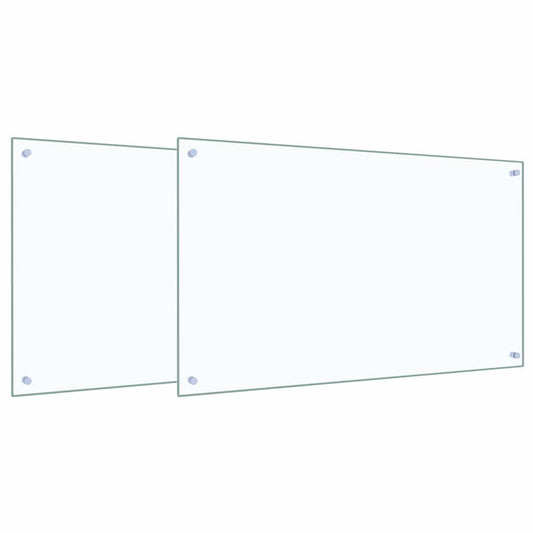 Küchenrückwand 2 pcs Transparent 100 x 60 cm Gehärtetes Glas