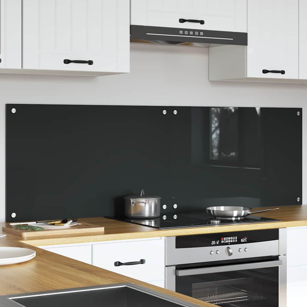 Küchenrückwand 2 pcs Dunkelgrau 80 x 50 cm Gehärtetes Glas