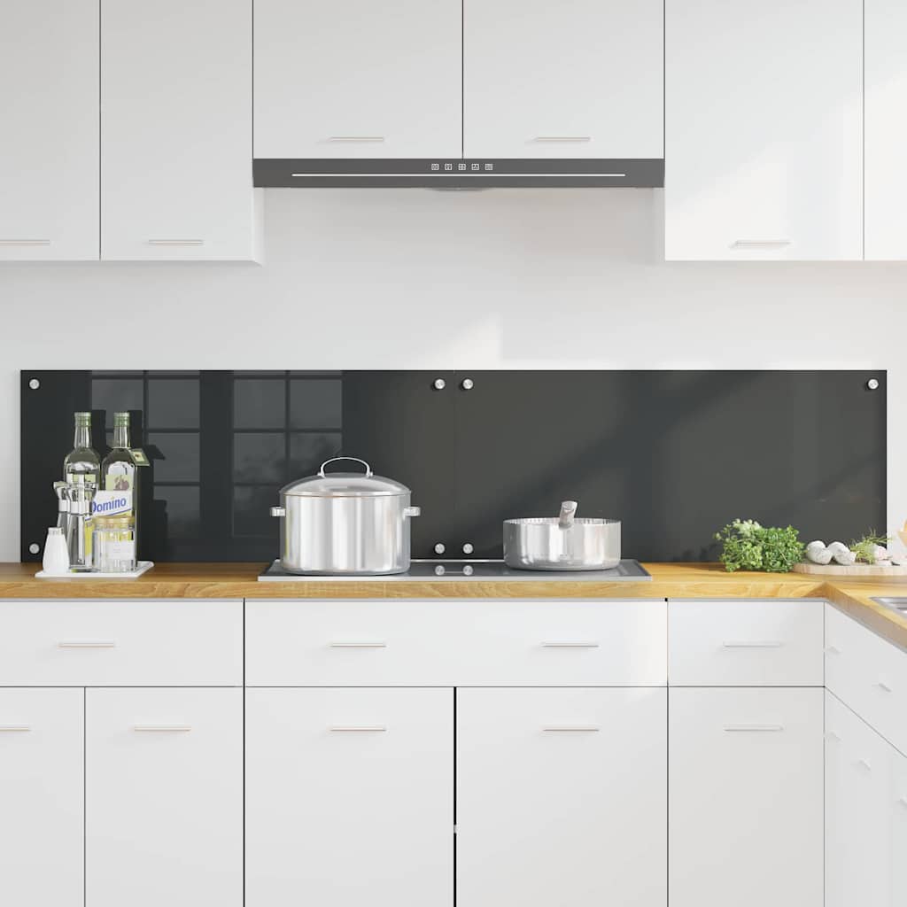 Küchenrückwand 2 pcs Dunkelgrau 90 x 40 cm Gehärtetes Glas
