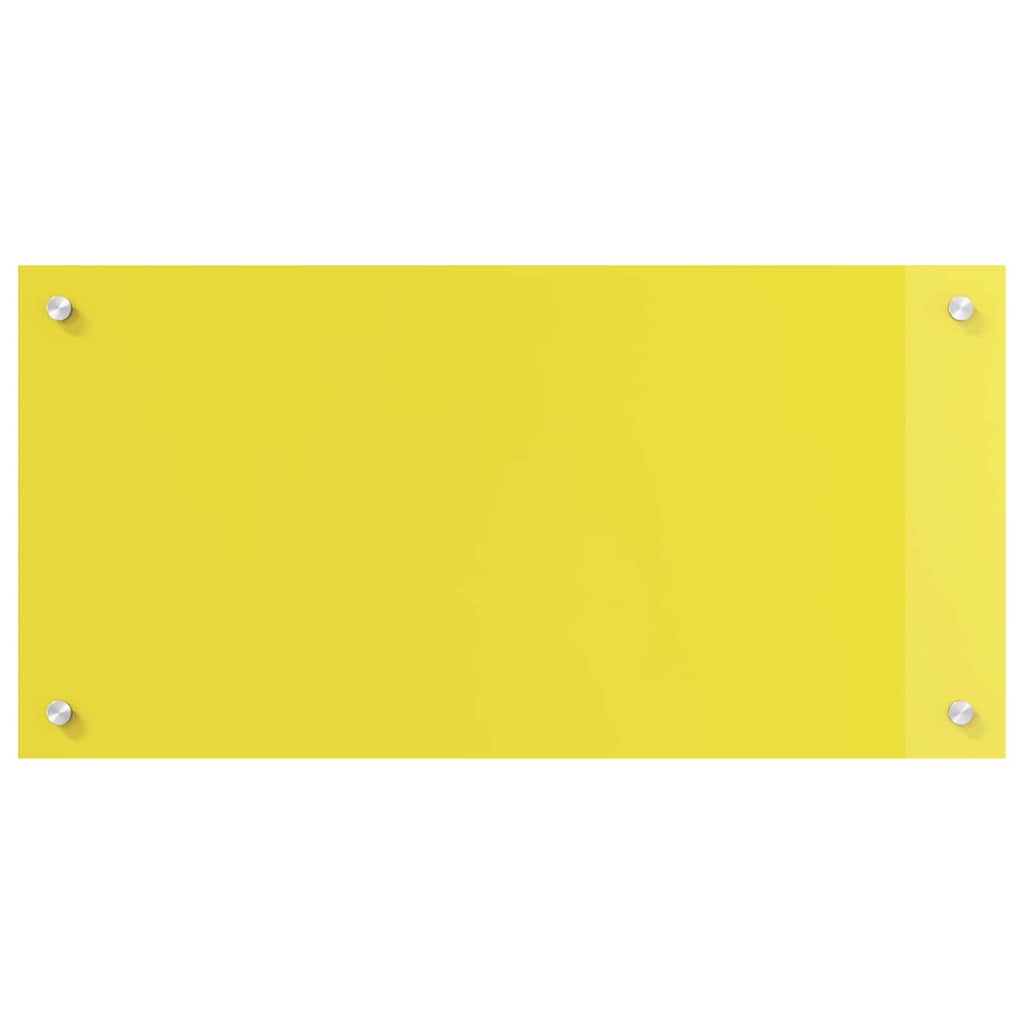 Küchenrückwand 2 pcs Gelb 80 x 40 cm Gehärtetes Glas