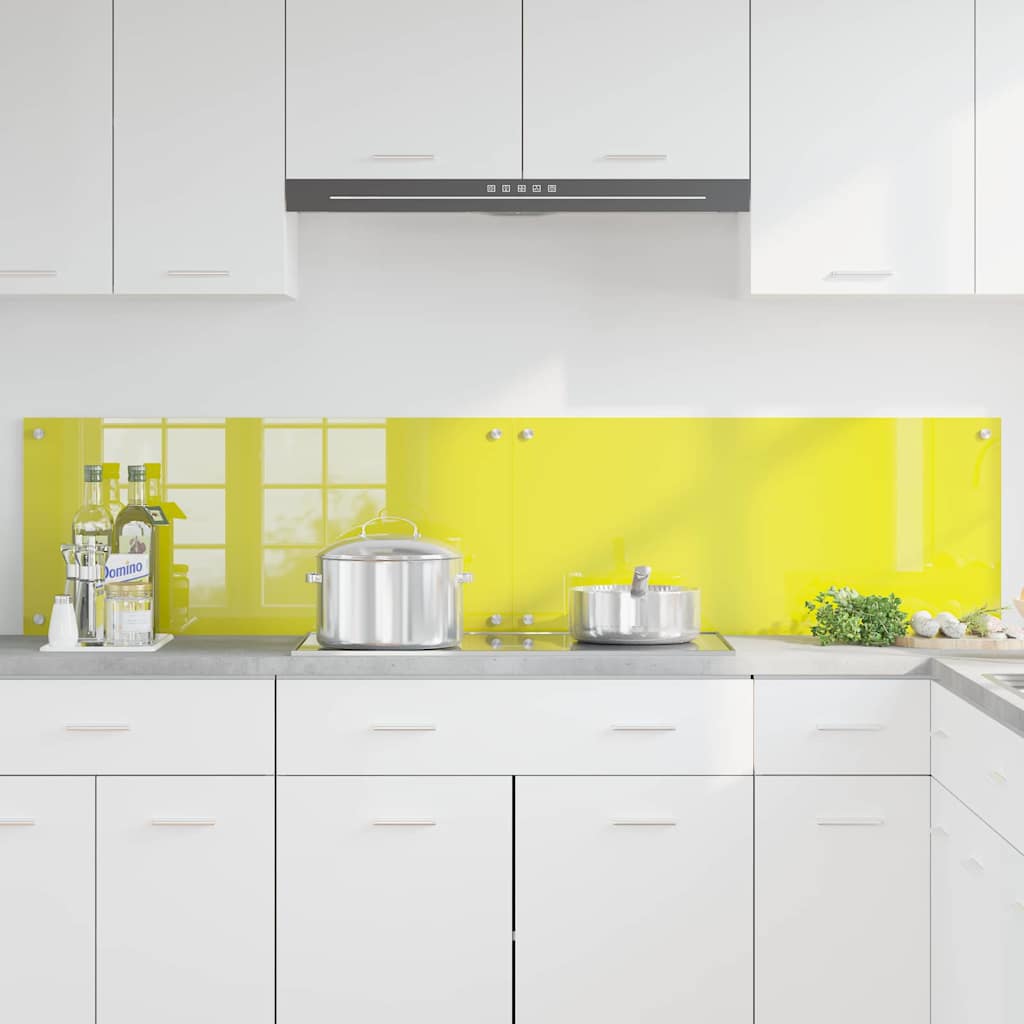 Küchenrückwand 2 pcs Gelb 90 x 40 cm Gehärtetes Glas