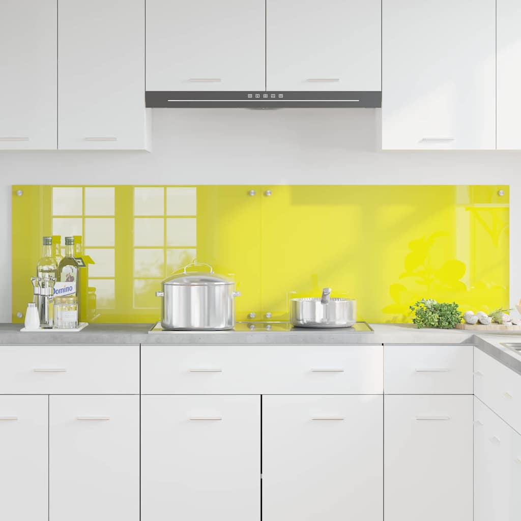 Küchenrückwand 2 pcs Gelb 90 x 50 cm Gehärtetes Glas