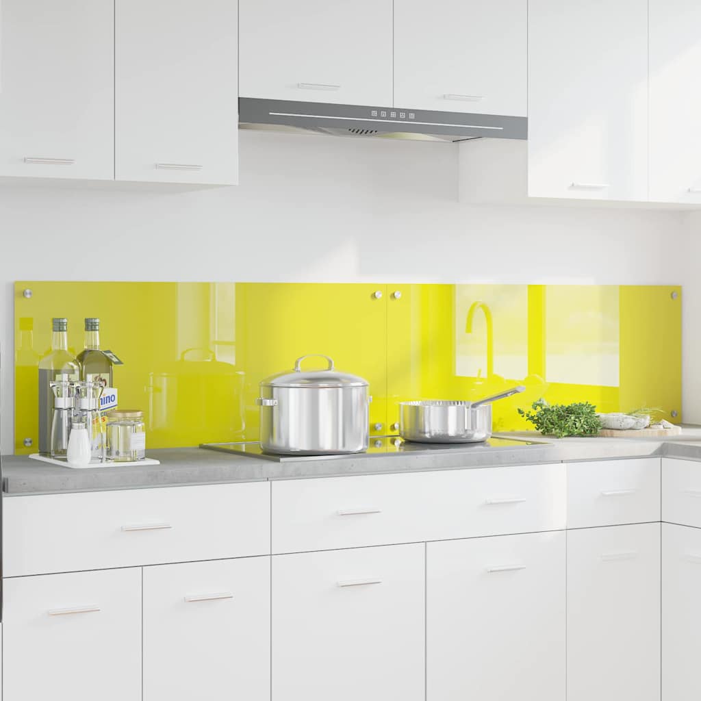 Küchenrückwand 2 pcs Gelb 100 x 40 cm Gehärtetes Glas