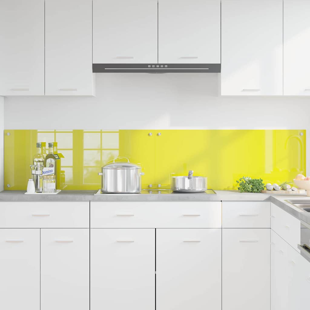Küchenrückwand 2 pcs Gelb 100 x 40 cm Gehärtetes Glas