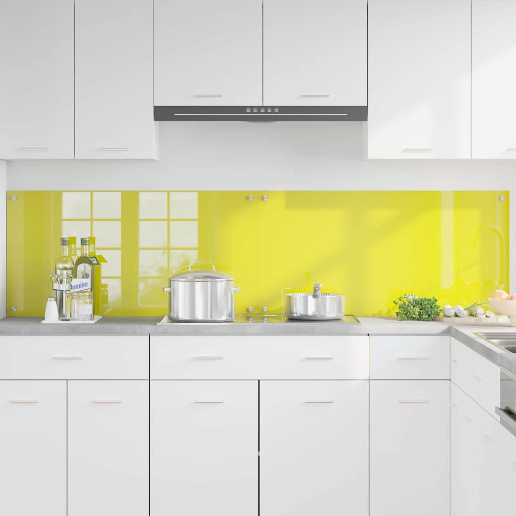 Küchenrückwand 2 pcs Gelb 100 x 50 cm Gehärtetes Glas