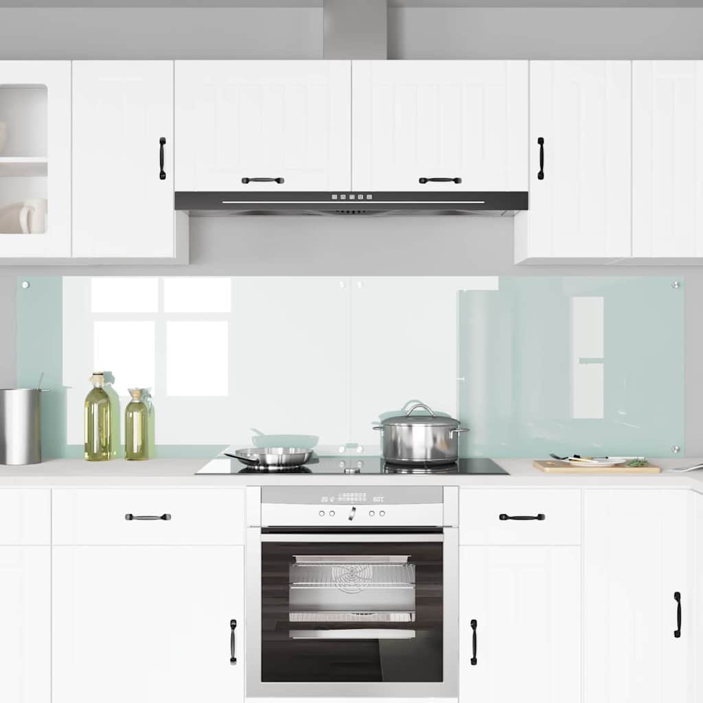Küchenrückwand 2 pcs Weiß 110 x 60 cm Gehärtetes Glas