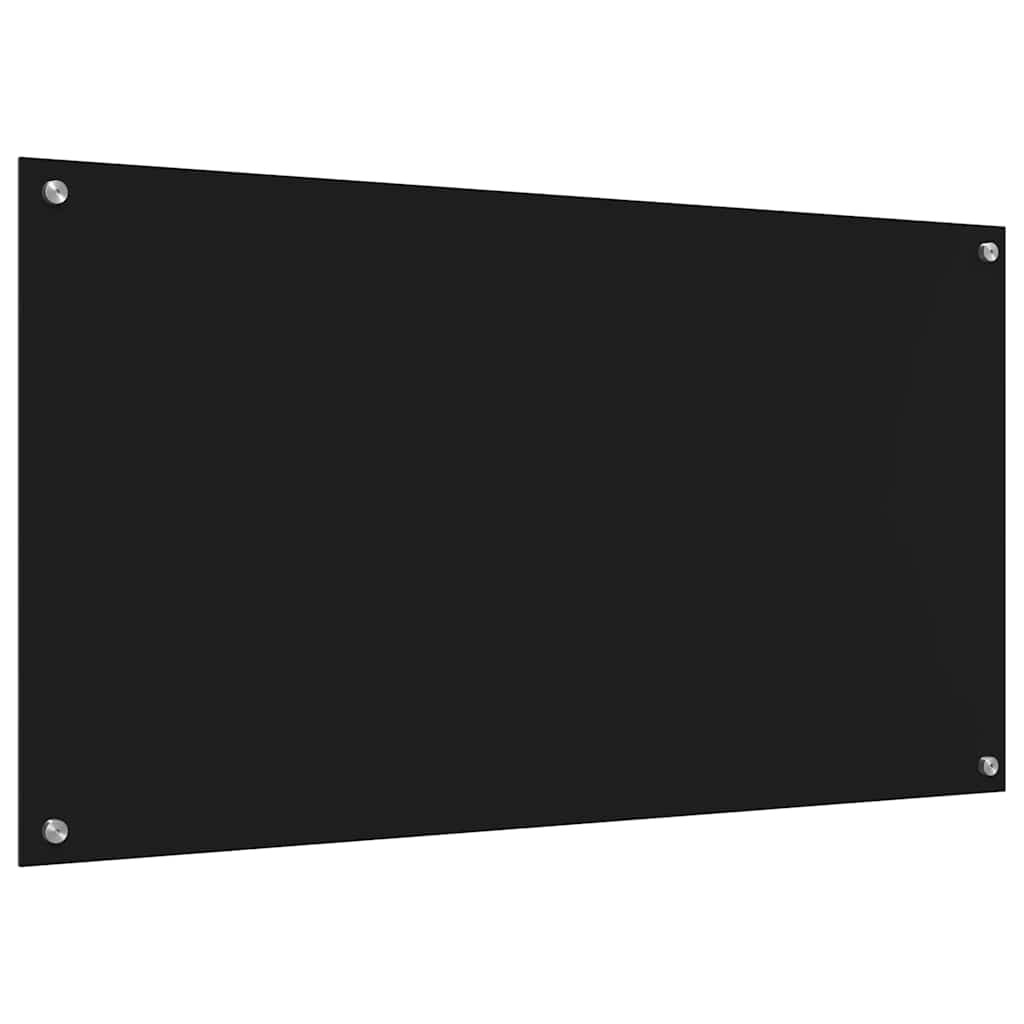 Küchenrückwand 2 pcs Schwarz 110 x 60 cm Gehärtetes Glas