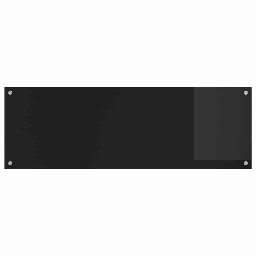Küchenrückwand 2 pcs Schwarz 120 x 40 cm Gehärtetes Glas