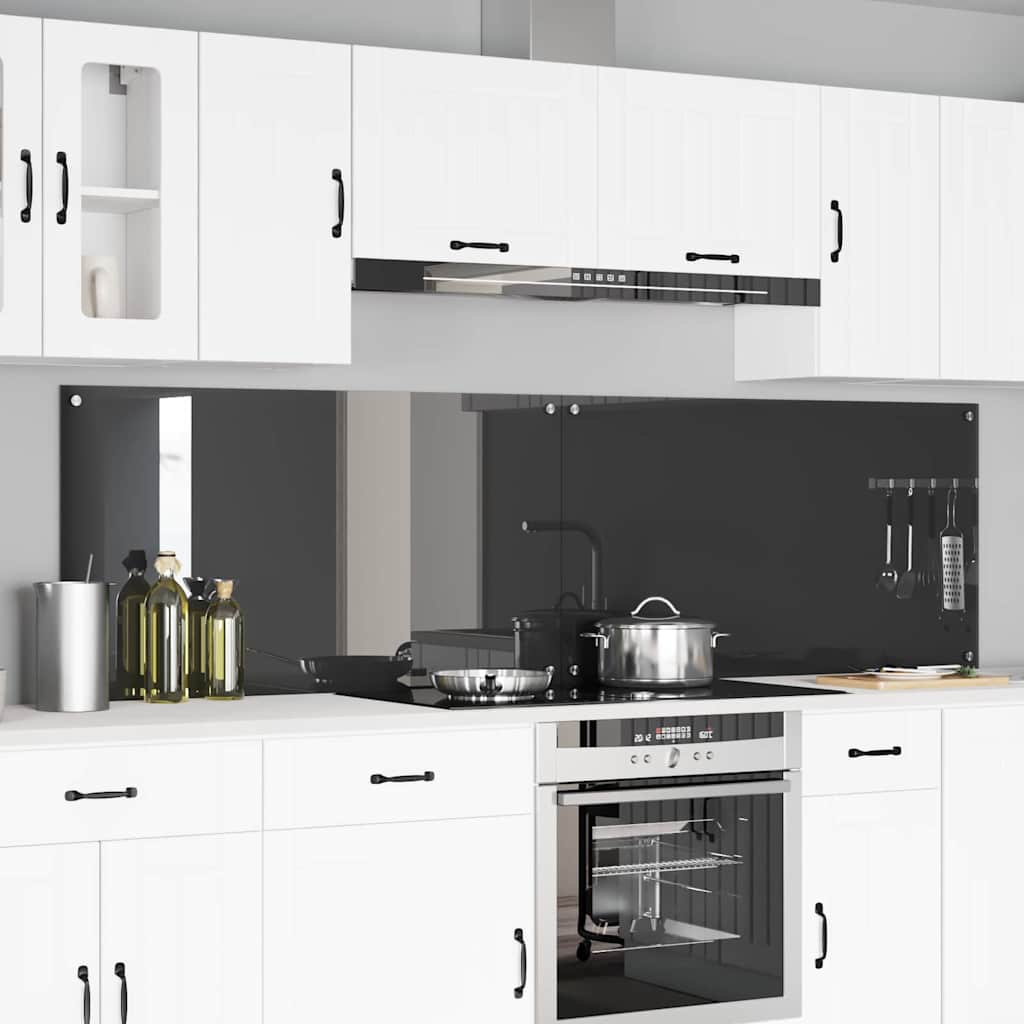 Küchenrückwand 2 pcs Dunkelgrau 110 x 60 cm Gehärtetes Glas