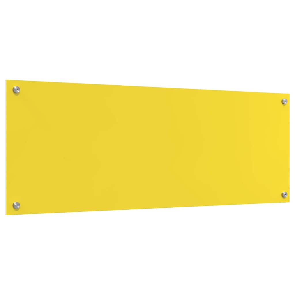 Küchenrückwand 2 pcs Gelb 110 x 40 cm Gehärtetes Glas