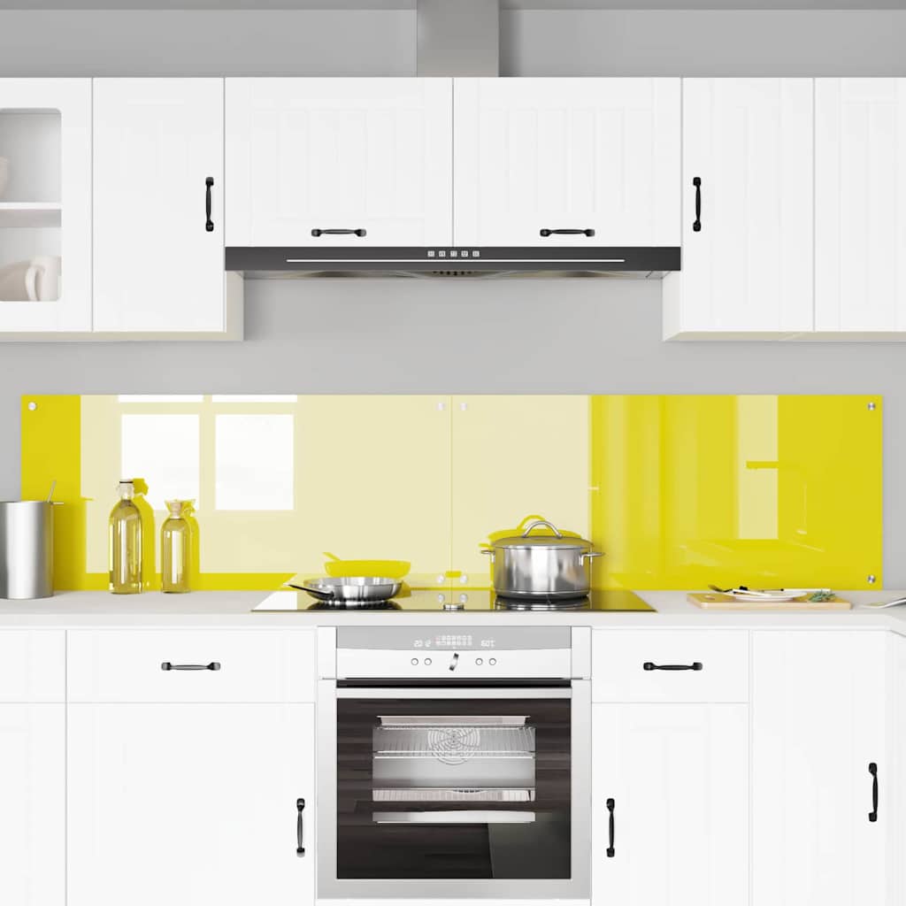 Küchenrückwand 2 pcs Gelb 110 x 50 cm Gehärtetes Glas