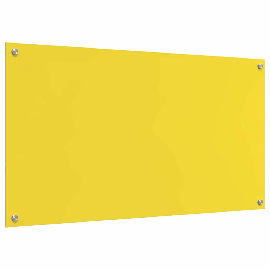 Küchenrückwand 2 pcs Gelb 110 x 60 cm Gehärtetes Glas