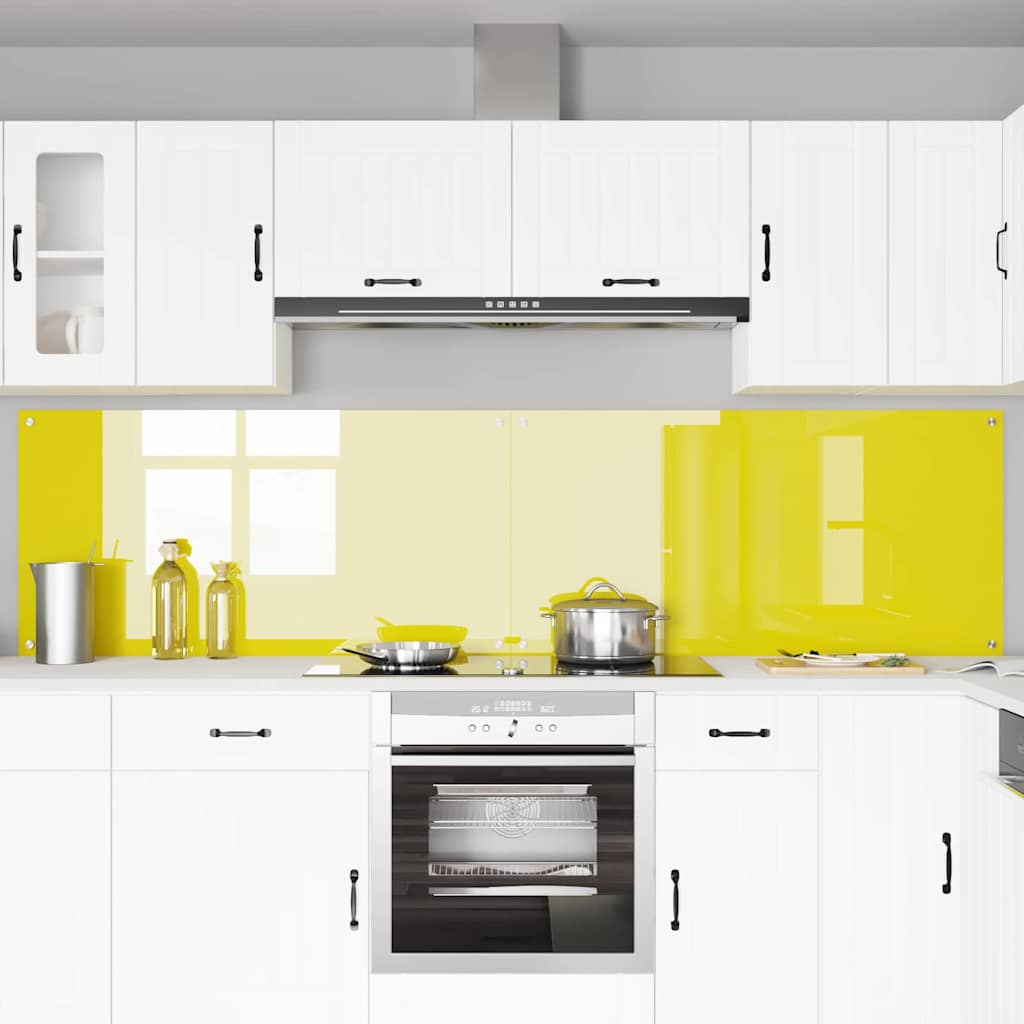 Küchenrückwand 2 pcs Gelb 120 x 60 cm Gehärtetes Glas