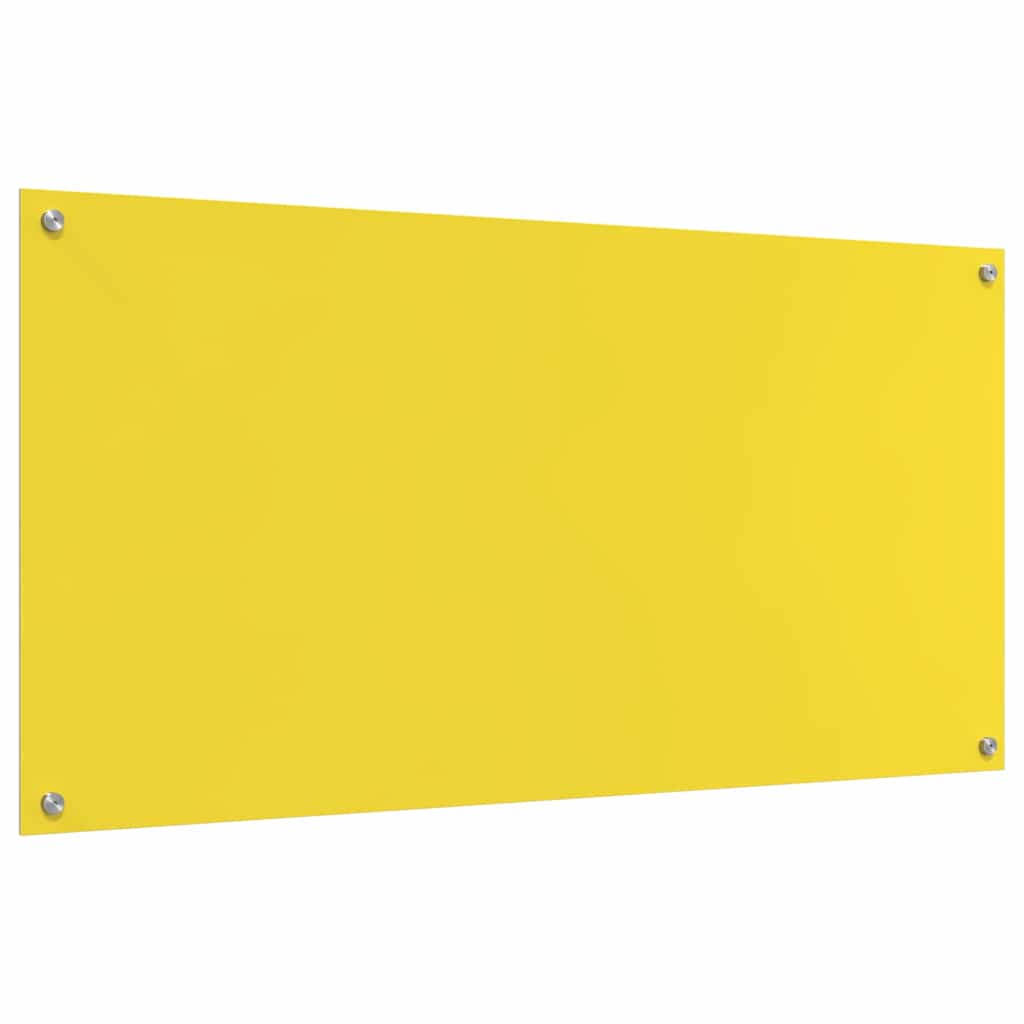 Küchenrückwand 2 pcs Gelb 120 x 60 cm Gehärtetes Glas