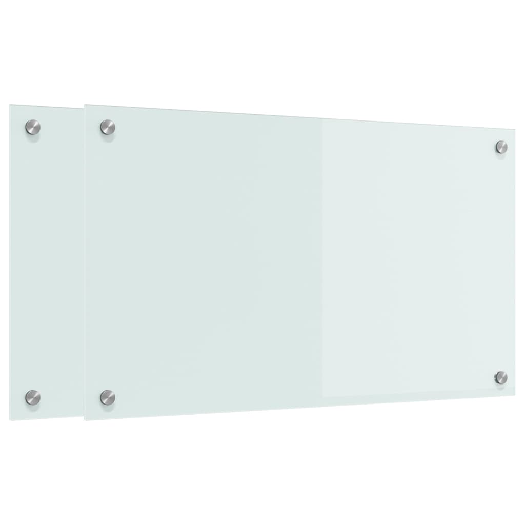 Küchenrückwand 2 pcs Weiß 70 x 40 x 0.8 cm Gehärtetes Glas