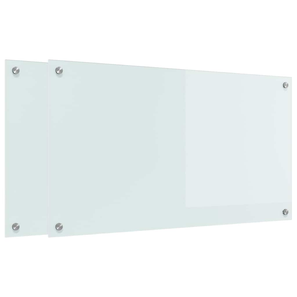 Küchenrückwand Weiß 90 x 50 x 0.8 cm Gehärtetes Glas