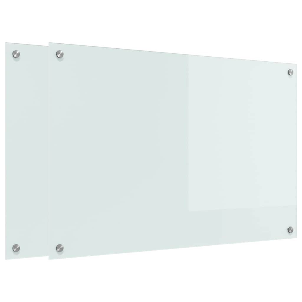 Küchenrückwand Weiß 90 x 60 x 0.8 cm Gehärtetes Glas