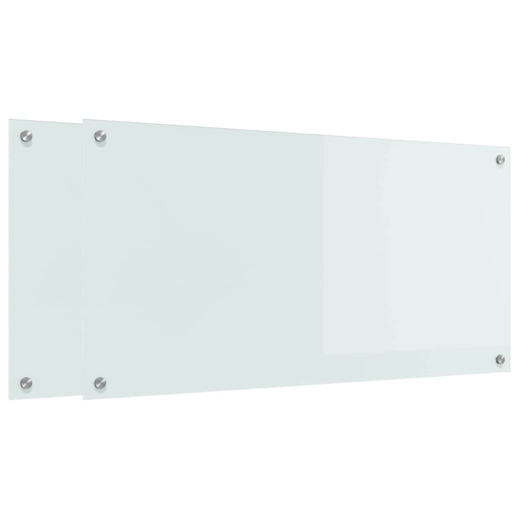 Küchenrückwand Weiß 100 x 50 x 0.8 cm Gehärtetes Glas