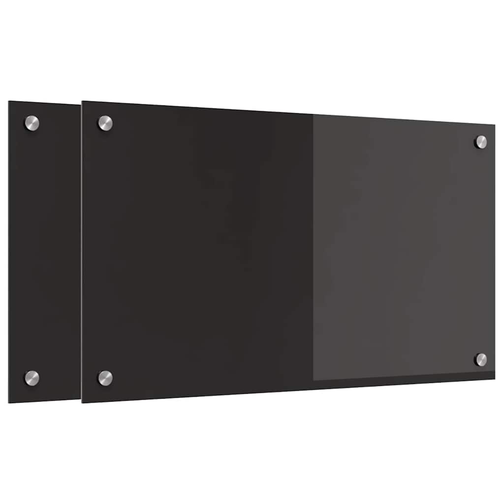 Küchenrückwand Schwarz 70 x 40 x 0.8 cm Gehärtetes Glas