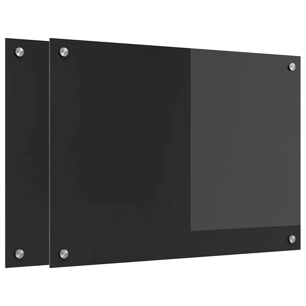 Küchenrückwand Schwarz 70 x 50 x 0.8 cm Gehärtetes Glas
