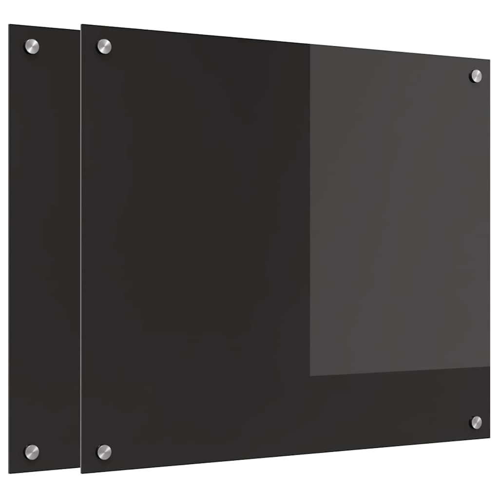 Küchenrückwand Schwarz 70 x 60 x 0.8 cm Gehärtetes Glas