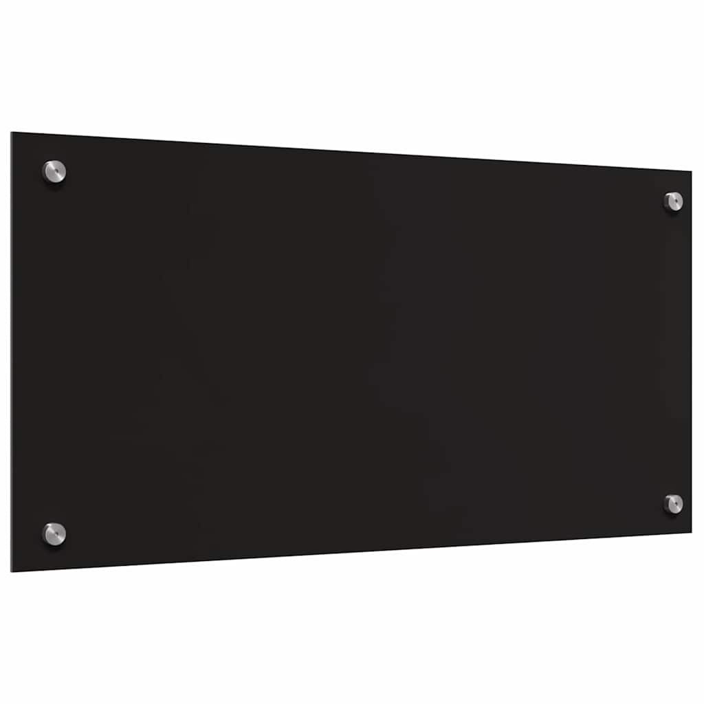 Küchenrückwand Schwarz 80 x 40 x 0.8 cm Gehärtetes Glas