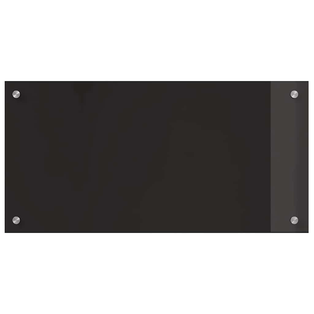 Küchenrückwand Schwarz 80 x 40 x 0.8 cm Gehärtetes Glas