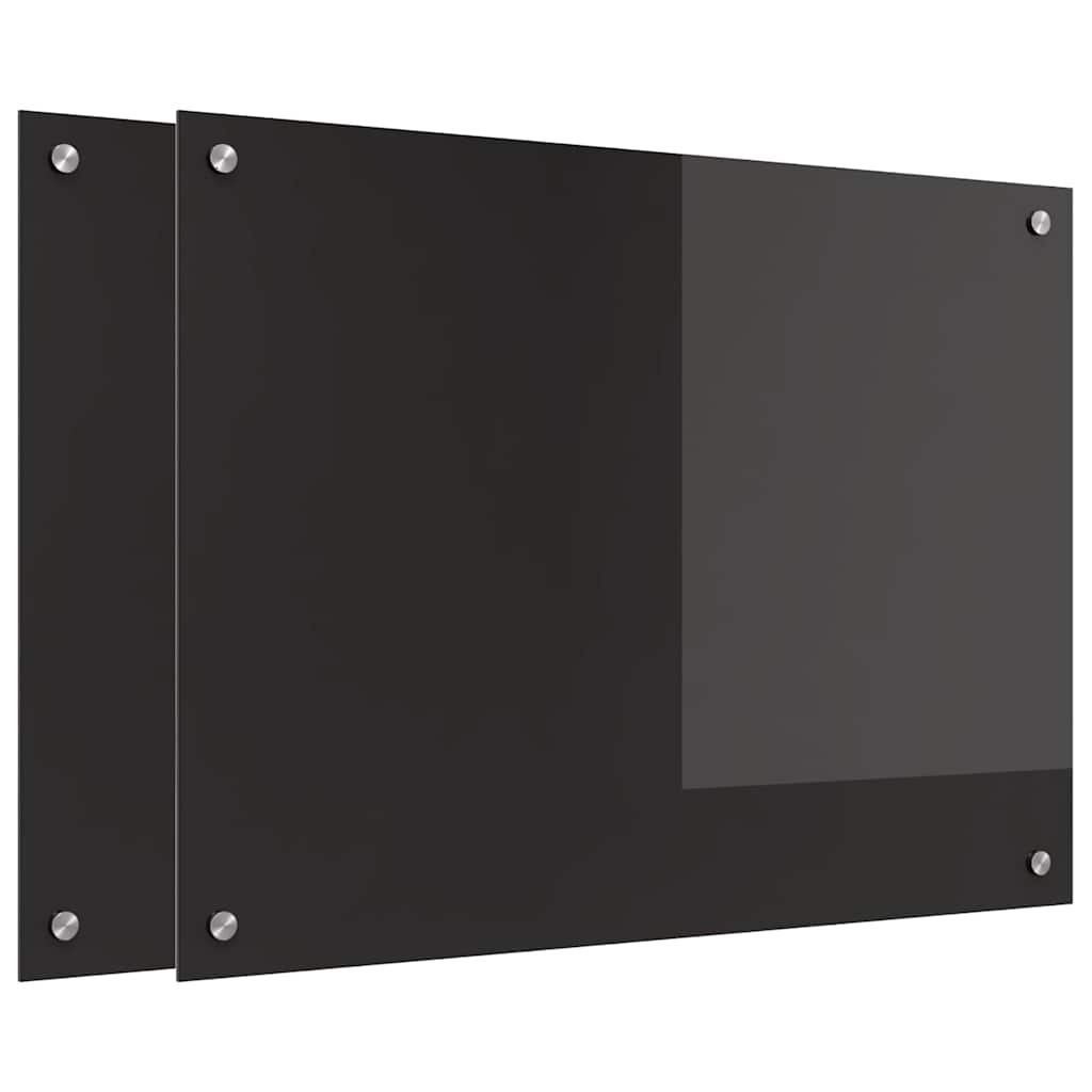 Küchenrückwand Schwarz 80 x 60 x 0.8 cm Gehärtetes Glas