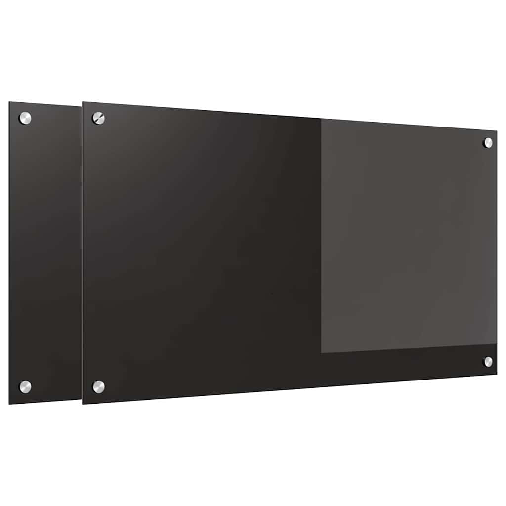 Küchenrückwand Schwarz 90 x 50 x 0.8 cm Gehärtetes Glas